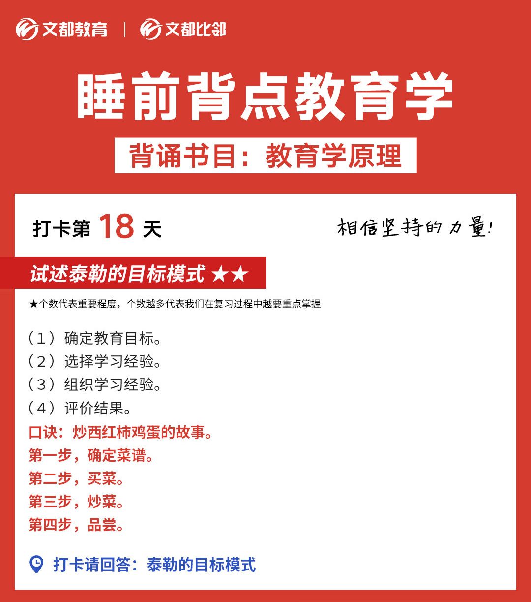 睡前背點教育學(xué)之文都考研:試述泰勒的目標模式